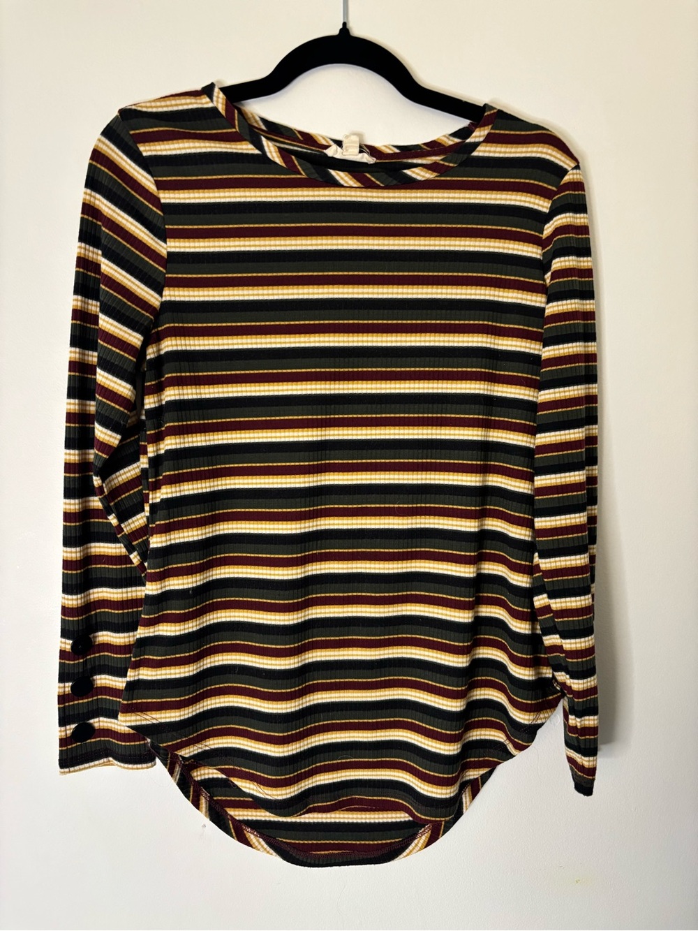 Multicolour Striped Long-Sleeve Crewneck Top